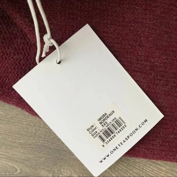 One Teaspoon Turtleneck Knit Sweater Dress Roll neck Buckle detail Burgundy XXS - Picture 11 of 15